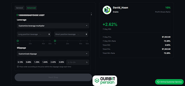حالت‌‌های Customize Leverage Multiplier و Customized Slippage