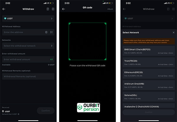 وارد کردن ادرس و شبکه